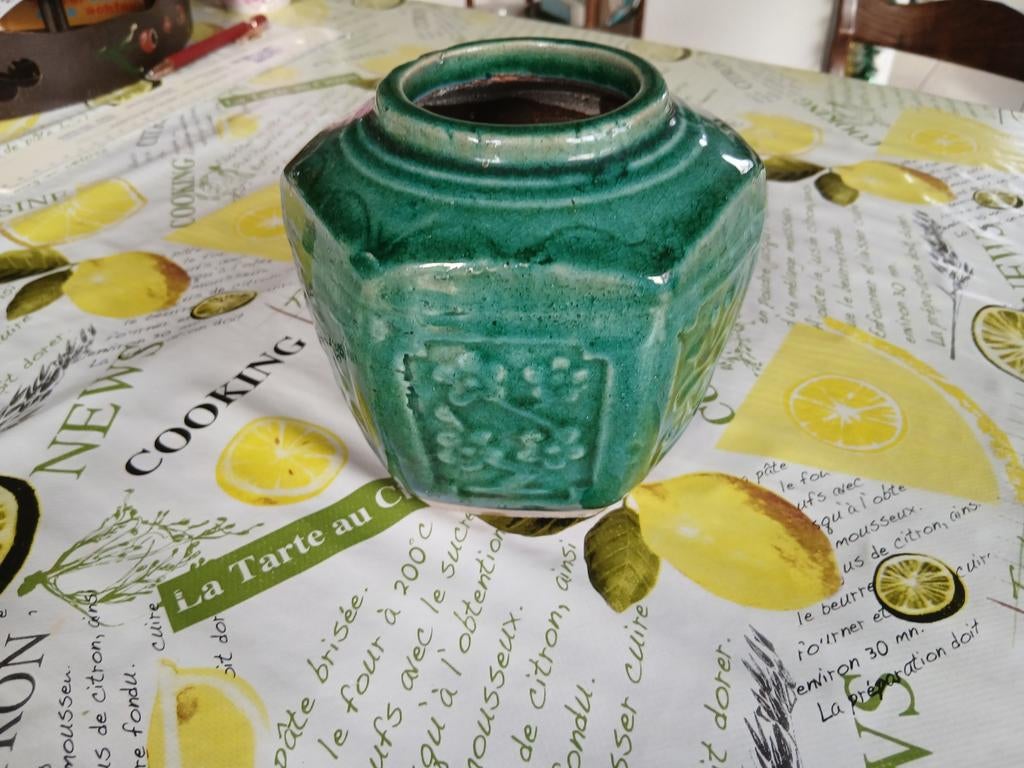 Oude Chinese gemberpot hoogte 12 cm, Ophalen of Verzenden