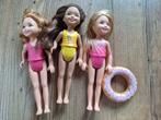 3 Mattel barbie popjes klein formaat in badkleding, Ophalen of Verzenden, Gebruikt, Barbie