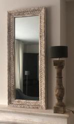 Withewash houtgestoken spiegel 112 x 50 India bohemian ibiza, Huis en Inrichting, Woonaccessoires | Spiegels, Ophalen, Zo goed als nieuw