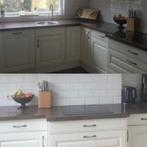 Composiet graniet aanrechtblad  2,5 x 3 m., terrazzo rood, Huis en Inrichting, Keuken | Keukenelementen, Ophalen, Zo goed als nieuw