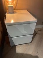 2x IKEA Malm Nachtkastjes met 2 Lades wit, Gebruikt, Minder dan 45 cm, Ophalen of Verzenden, Minder dan 55 cm