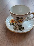 Vintage Aynsley Kop en Schotel met Bloemen, Ophalen of Verzenden, Gebruikt, Porselein