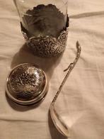 Sola zwaar verzilverde jampot houder met jamlepel, Antiek en Kunst, Ophalen of Verzenden