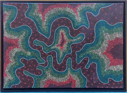 Schilderwerken aboriginal stijl acryl op canvas, Antiek en Kunst, Kunst | Schilderijen | Abstract, Ophalen