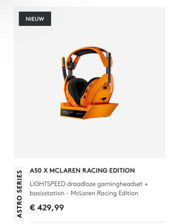 [Nieuw] Astro A50 X McLaren Racing Edition Gaming Headset beschikbaar voor biedingen