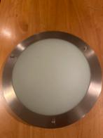 Plafondlamp met metalen rand, Ophalen of Verzenden, Zo goed als nieuw, Glas