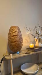 Hout/rieten Tafellamp, Huis en Inrichting, Lampen | Tafellampen, Ophalen, Zo goed als nieuw, Hout, Minder dan 50 cm