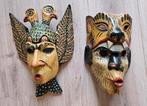 Houten maskers Midden Amerika, Ophalen of Verzenden, Zo goed als nieuw, Bruin, Overige materialen