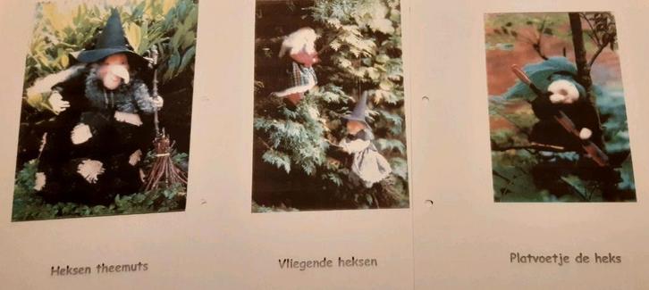 Viltpatronen heksen, 3 patronen met werkbeschrijvingen, Hobby en Vrije tijd, Vilt, Zo goed als nieuw, Boek of Patroon, Ophalen of Verzenden