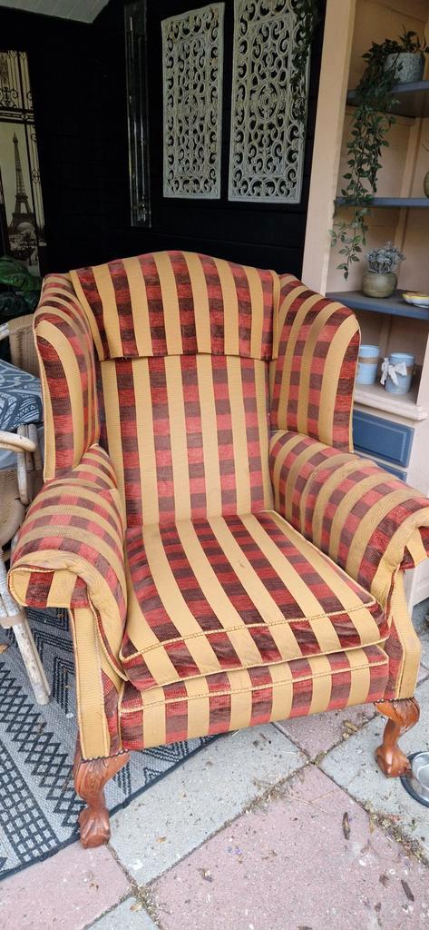 Devonshire Fauteuil - Bieden!, Huis en Inrichting, Fauteuils, Gebruikt, Hout, Stof, 75 tot 100 cm, 75 tot 100 cm, Ophalen