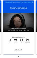 Ruilen Lorde Ultrasound Amsterdam tickets 24 nov voor 25 nov, Tickets en Kaartjes, Eén persoon, November