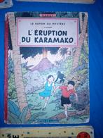 Franstalig 1e Druk Jo, Suus en Joko L'ÉRuption  du karamako, Boeken, Eén stripboek, Ophalen of Verzenden, Gelezen, Hergé