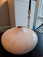 Mooi witte vaas met Crème kleurige cirkels., Huis en Inrichting, Lampen | Hanglampen, Ophalen, Zo goed als nieuw, Minder dan 50 cm