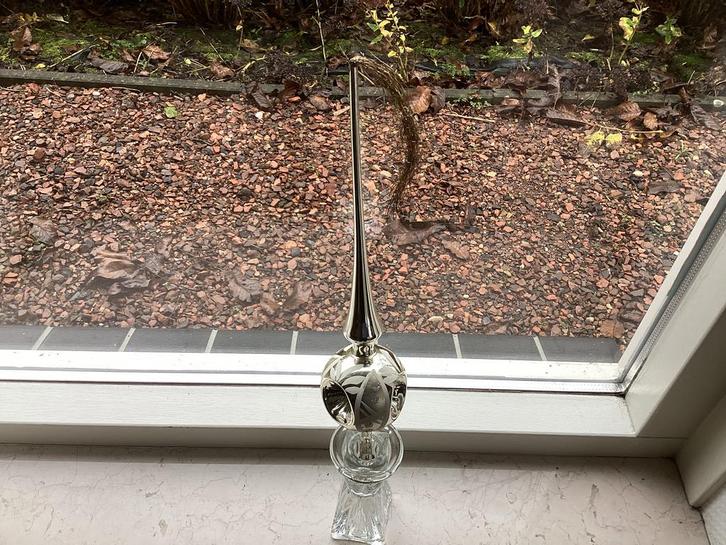 Oude zilveren piek ,3 deuken en tinsel 34cm, Diversen, Kerst, Gebruikt, Ophalen of Verzenden