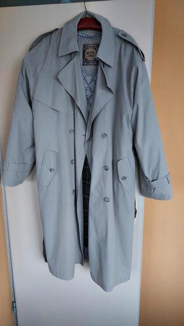 Vintage heren trenchcoat, grijs/beige, maat 54 beschikbaar voor biedingen
