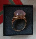 Zilveren ring met een mooie rozenkwarts steen, Antiek en Kunst, Ophalen of Verzenden