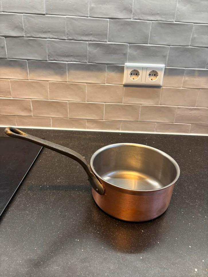 Falk Steelpan - Koperen Kookpan, Huis en Inrichting, Keuken | Potten en Pannen, Gebruikt, Koekenpan of Braadpan, Rvs, Inductieplaat