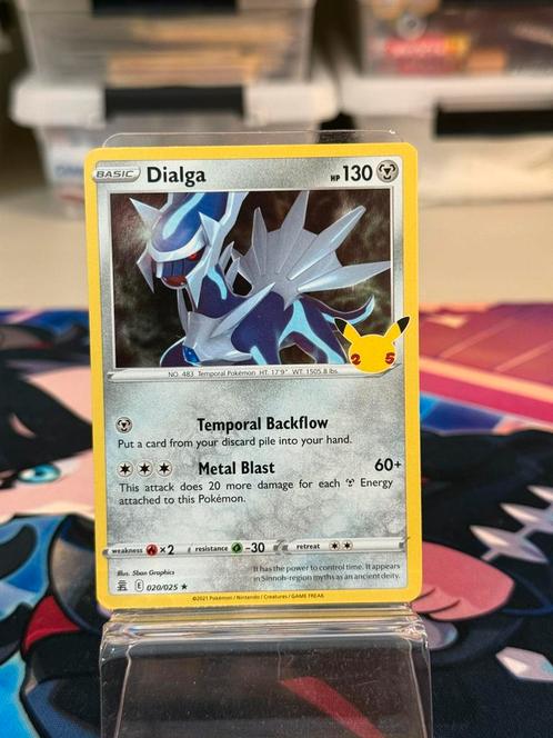 Dialga Holo - 20/25 Celebrations 25th Anniversary, Hobby en Vrije tijd, Verzamelkaartspellen | Pokémon, Zo goed als nieuw, Losse kaart