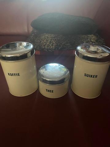 Emaille Koffie, Thee & Suiker Set beschikbaar voor biedingen