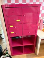 Roze Kallax kast met 8 vakken - Gebruikt, Ophalen, Kunststof, Gebruikt, 100 tot 150 cm
