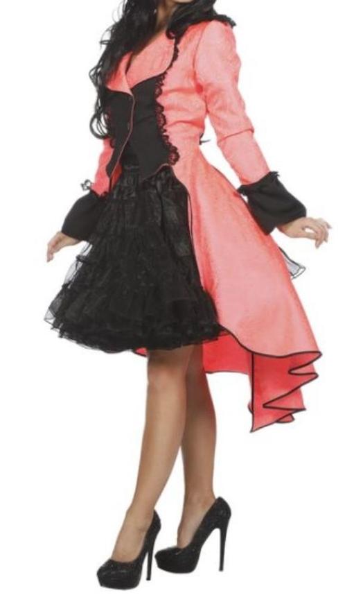 Leuke neonrode/zwarte PIRAAT/OFFICIER/CARNAVALS jas, Kleding | Dames, Carnavalskleding en Feestkleding, Nieuw, Kleding, Carnaval