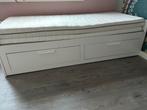 Brimnes Ikea bedbank met 2 lades., Ophalen, Gebruikt, Eenpersoons, Wit