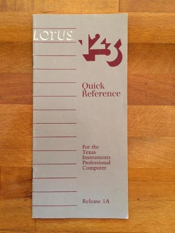 Computer nostalgie: LOTUS 123 - Quick Reference Guide beschikbaar voor biedingen