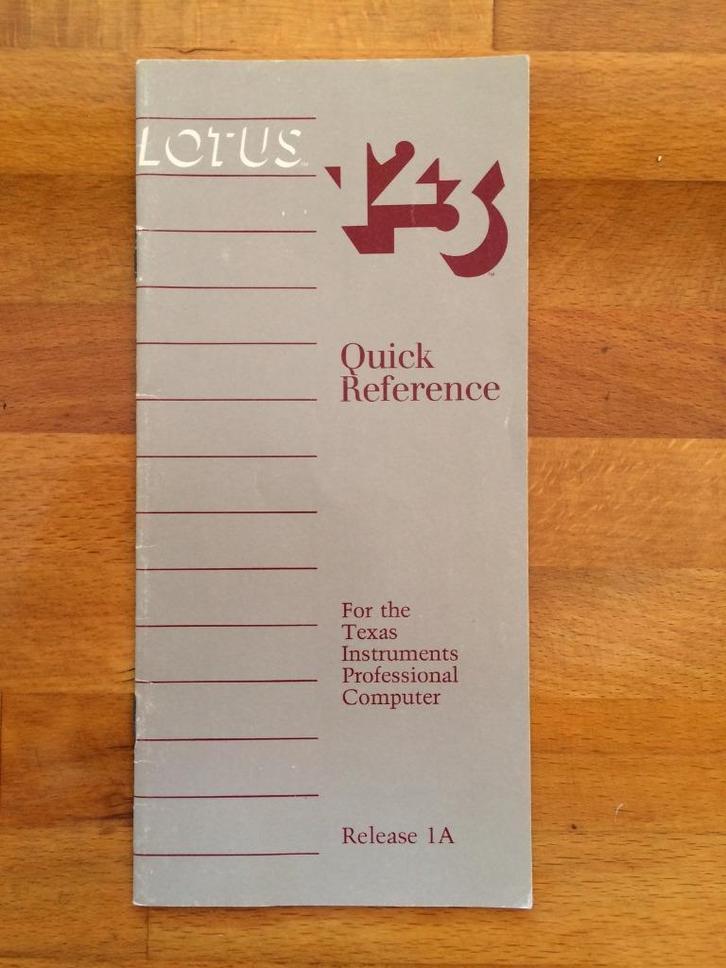 Computer nostalgie: LOTUS 123 - Quick Reference Guide, Boeken, Informatica en Computer, Zo goed als nieuw, Programmeertaal of Theorie