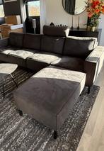 4+2 zitbank en hocker, Ophalen, 75 tot 100 cm, Zo goed als nieuw, Rechte bank