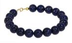 Lapis Lazuli edelsteen vintage armband 14k gouden slot dames