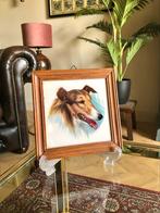 Vintage tegeltje met honden afbeelding, Ophalen of Verzenden