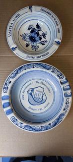 Asbak delfts blauw handgeschilderd 2stuks, Ophalen