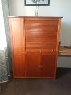 Houten secretaire kast met rolluik, Huis en Inrichting, Kasten | Computermeubels, Ophalen, Eikenhout, 70 tot 120 cm, Klassiek
