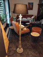 Staande Schemerlamp met Houten Voet, Huis en Inrichting, Lampen | Vloerlampen, Ophalen, Hout, Gebruikt, Landelijk