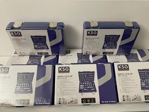 8x KSG 62-delige Dopsleutelset - Nieuw, Doe-het-zelf en Verbouw, Gereedschap | Handgereedschap, Nieuw, Ophalen of Verzenden