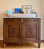 Antieke commode / dressoir marmer blad, Ophalen, 50 tot 70 cm, 105 cm of meer, 100 cm of meer