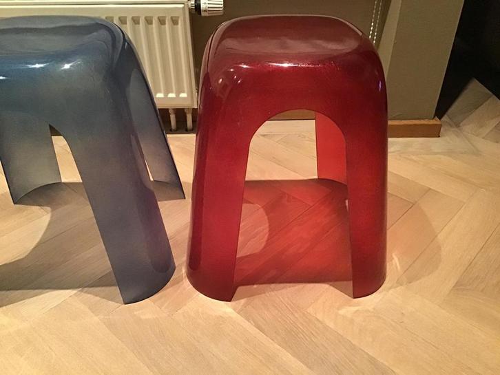 “POLS POTTEN”VINTAGE PLEXIGLAS KRUK KLEUR “ROOD”, Huis en Inrichting, Krukjes, Ophalen of Verzenden
