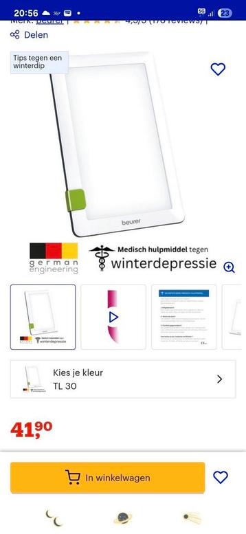 Beurer TL 30 Lichttherapielamp
-  Medisch gecertificeerd  beschikbaar voor biedingen