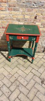 Mooi beschilderd Grenen lampet tafeltje, Ophalen of Verzenden