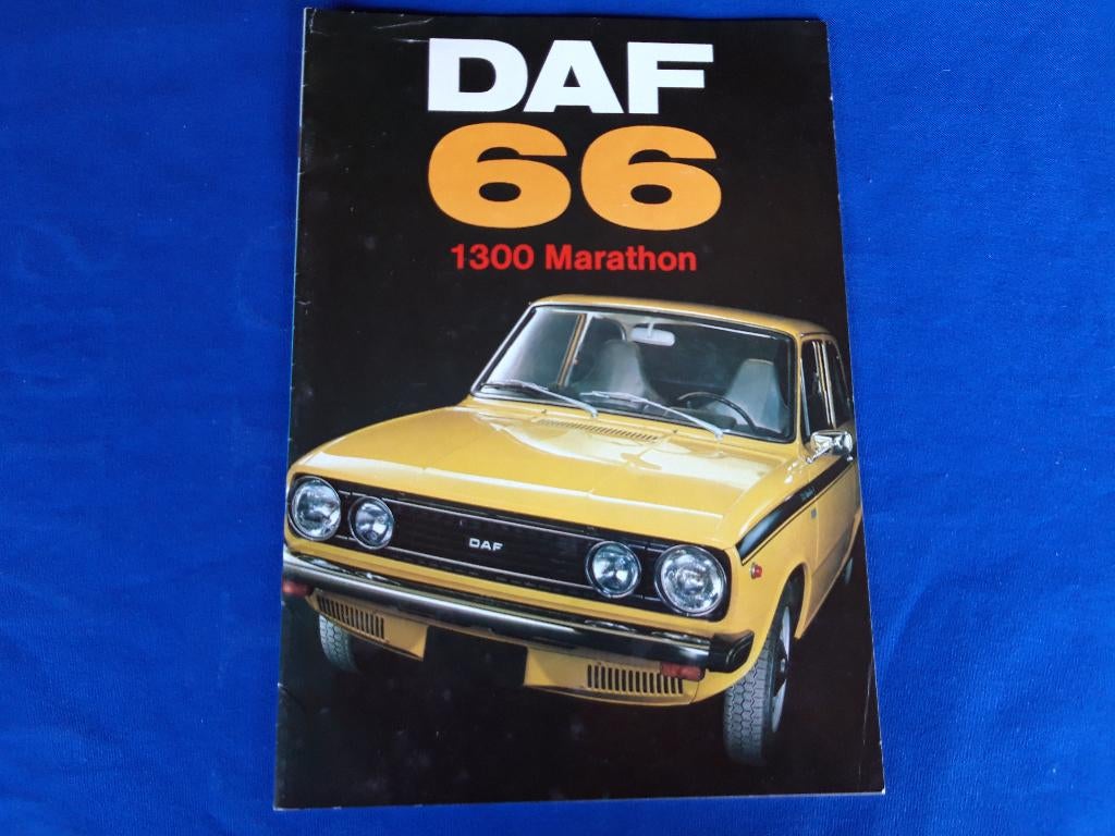 Folder Daf 66 1300 Marathon modeljaar 1974 Engels, Daf variomatic, Ophalen of Verzenden, Zo goed als nieuw, Overige merken
