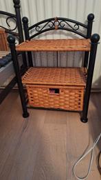 Bed 1/persoons  met nachtkastje, Ophalen, 90 cm, Eenpersoons, Zwart