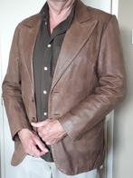 Heren Colbert Leder maat Large, Kleding | Heren, Ophalen of Verzenden, Zo goed als nieuw, Maat 52/54 (L), Bruin