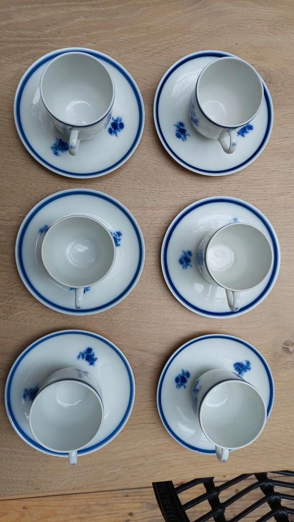 Maastricht MOSA. 6 Vintage Kop en Schotels, Huis en Inrichting, Keuken | Servies, Gebruikt, Kop(pen) en/of Schotel(s), Overige stijlen