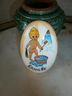 Nostalgische bordje douche porselein ovaal, Ophalen of Verzenden, Wit