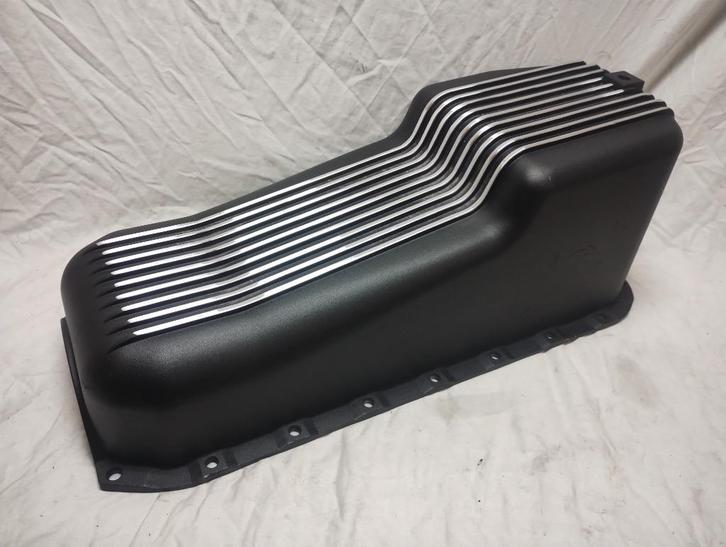 Aluminium zwarte finned carterpan, SBC 2-pcs seal, nieuw, Auto-onderdelen, Motor en Toebehoren, Amerikaanse onderdelen, Chevrolet