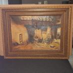 Oud schilderij huiselijk tafereel M de Kok, Ophalen of Verzenden