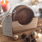 Houten  landelijke onderzetters 4x waterafstotend nieuw, Huis en Inrichting, Ophalen of Verzenden, Nieuw, Glas of Kopje