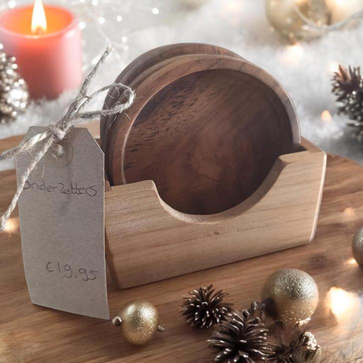 Houten  landelijke onderzetters 4x waterafstotend nieuw, Huis en Inrichting, Woonaccessoires | Onderzetters, Nieuw, Glas of Kopje