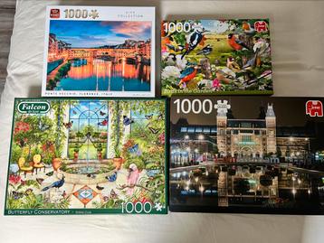 4 puzzels - 1000 stukjes beschikbaar voor biedingen
