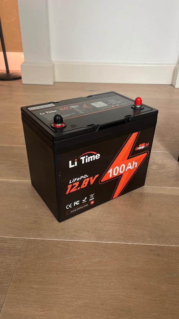 LiFePo4 LiTime 12V 100Ah Group24 lithium-accu, Caravans en Kamperen, Camper-accessoires, Zo goed als nieuw, Ophalen of Verzenden